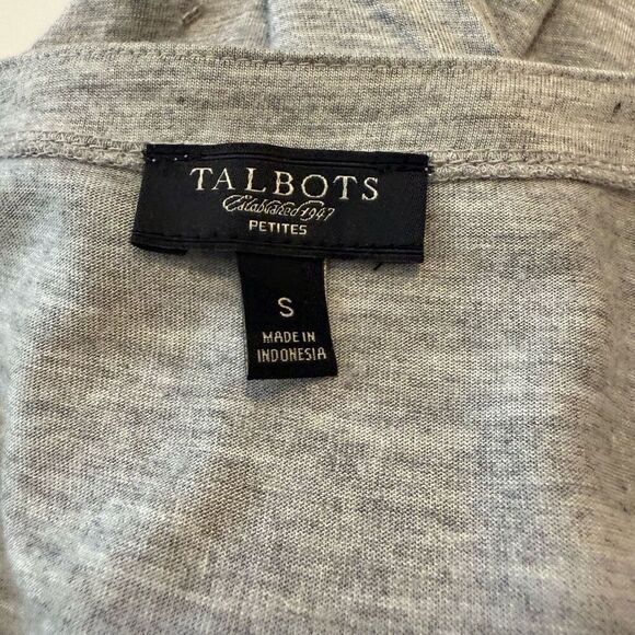 Talbots Heather Gray Beaded Short Sleeve T Shirt Size S - Picture 8 of 13